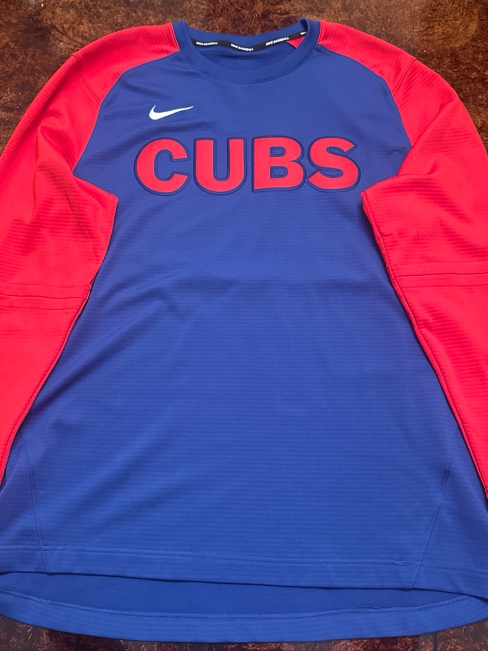 Nike Chicago Cubs Blue & Red Cubs Performance Long Sleeve